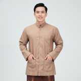 Baju Koko Pria Lengan Panjang Polos Kerah Shanghai Premium Saku Depan
