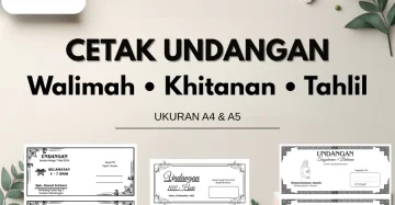 Jasa Cetak Undangan Tahlilan Khitanan A4 HVS Hitam Putih Bisa Edit